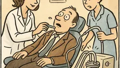 Dowcip: Kowalski u dentystki, ślinociąg nie nadąża