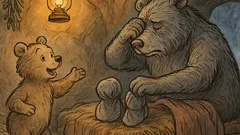 Dowcip: Zima w legowisku—mały budzi dziadka