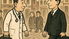 Dowcip: Lekarz i grabarz mrugają identycznie