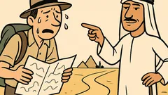 Dowcip: Na pustyni turysta pyta o Kair