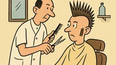 Dowcip: Fryzjer chciał tylko wyrównać baki...