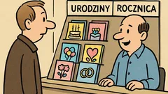 Dowcip: Facet wchodzi do sklepu papierniczego...