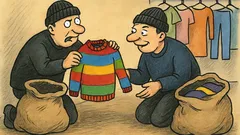 Dowcip: Dwaj złodzieje sortują łupy po włamaniu