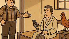 Dowcip: Turysta chce przestawić koguta