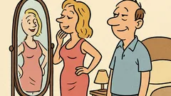 Dowcip: Żona przegląda się w lustrze