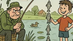 Dowcip: Wędkarz nad stawem, a ryb brak