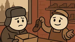 Dowcip: Moskwa, u szewca—odebrać buty